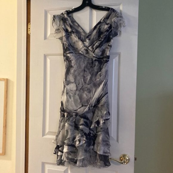 Black and white dyed silk dress by Carlos Meile - Picture 1 of 5